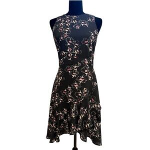 🖤 Banana Republic Floral Sleeveless Fit & Flare Dress – Size 4